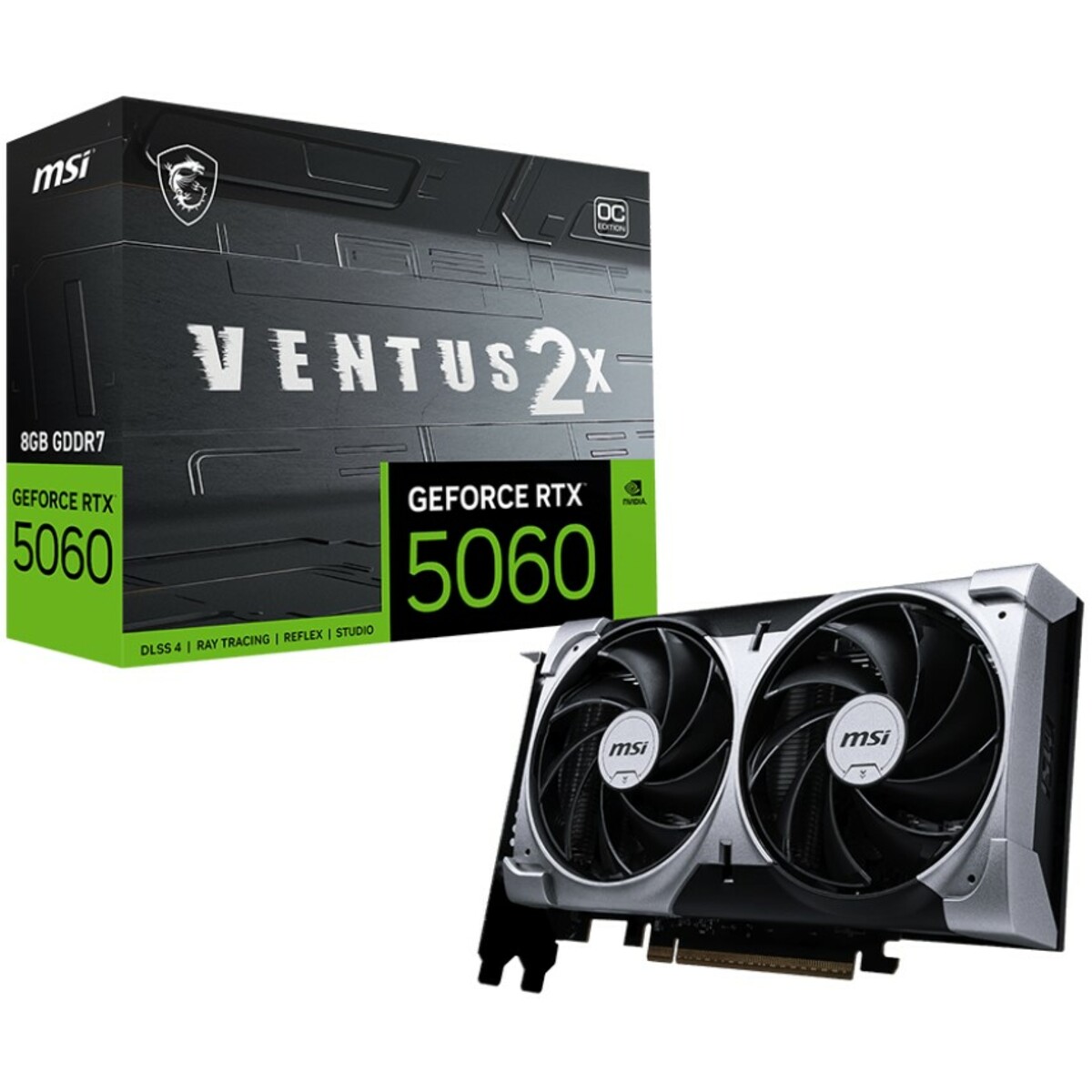 Відеоадаптер RTX5060 8GB GDDR7 128bit MSI VENTUS 2X OC (V537-002)