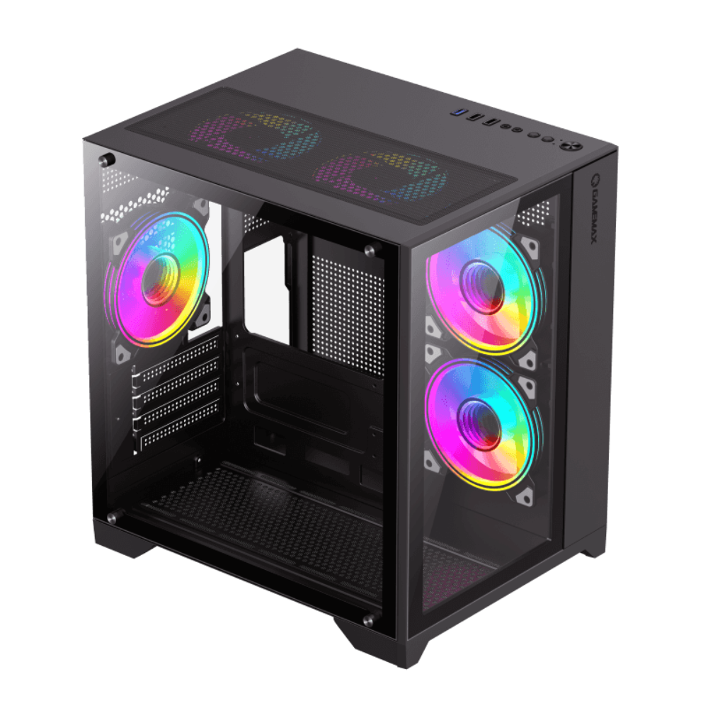 Корпус GAMEMAX Infinity Mini Black, Mini tower, micro ATX, mini-ITX, Flex ATX, без БЖ