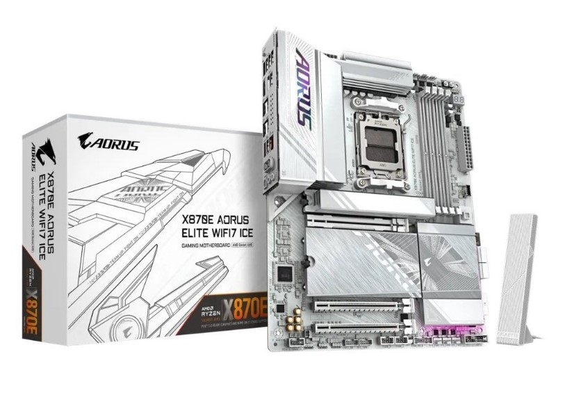 Материнська плата Gigabyte X870E Aorus Elite WiFi7 Ice (sAM5, AMD X870E, PCI-Ex16)