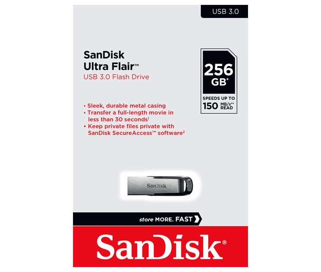 Флеш память USB 256GB Sandisk Ultra Flair USB 3.0 , 150 MB/s (SDCZ73-256G-G46)