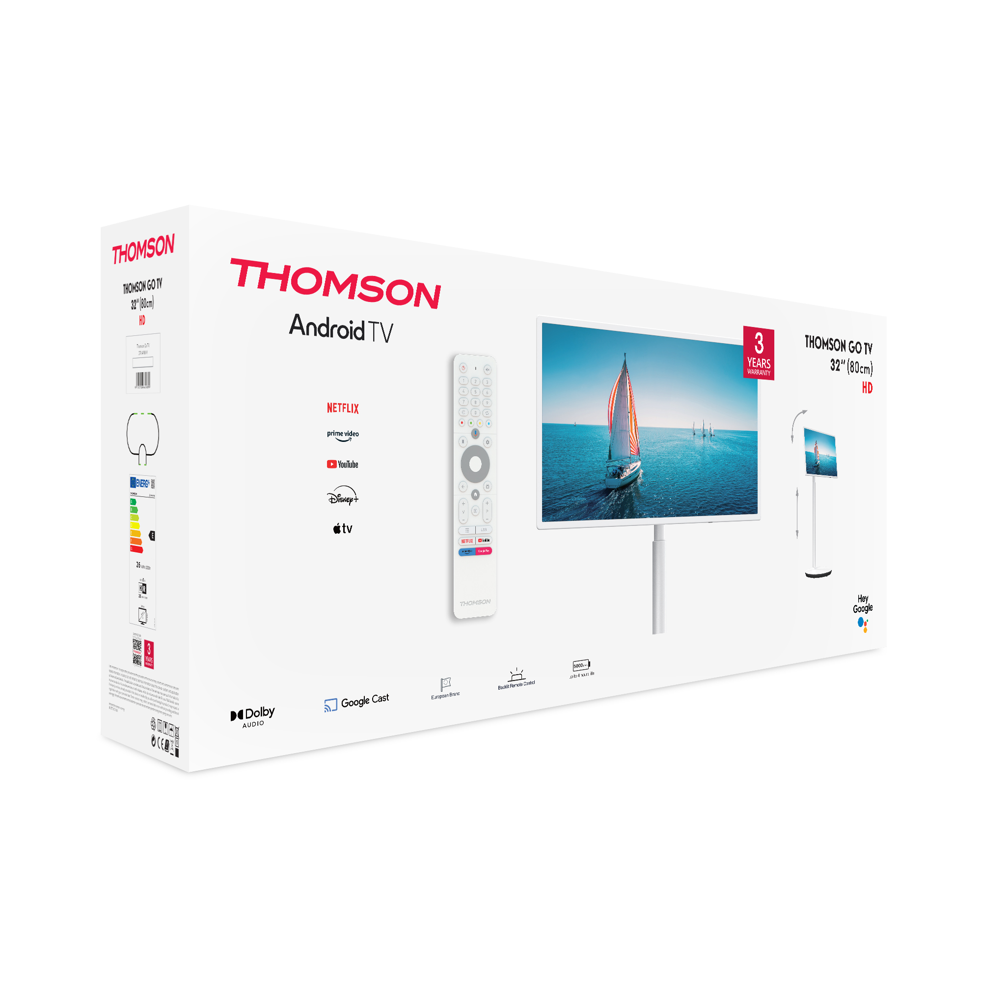 Телевізор Thomson 32" Go TV 32HA4M44 , Android TV, HD, батарея 5000 mAh