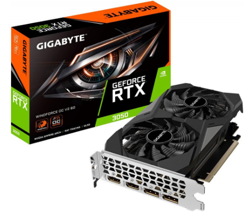 Відеоадаптер RTX3050 6GB GDDR6 128bit Gigabyte Windforce OC V2 (GV-N3050WF2OCV2-6GD)
