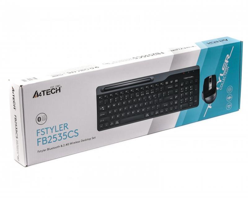 Клавіатура A4 Tech FB2535CS + Мышь, Smoky Grey, Wireless, USB