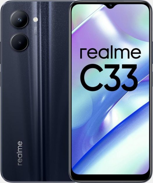 Мобильный телефон Realme C33, 6.5", Tiger T612 (2.8 ГГц), 4 ГБ, 128 ГБ, 2 Sim, Black