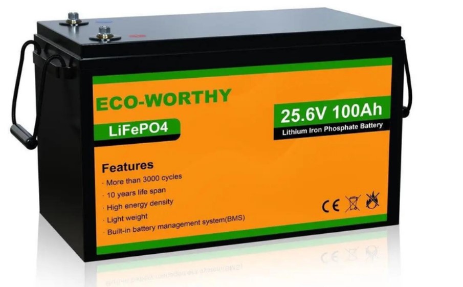 Акумулятор для ДБЖ ECO-WORTHY LiFePO4 24V 100Ah, Black