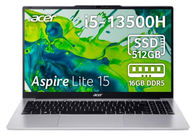 Ноутбук Acer Aspire Lite AL15-72P-551J, 15.6 FHD, Intel Core i5-13500H (4.7GHz), 16Gb, 512GB SSD, Intel UHD