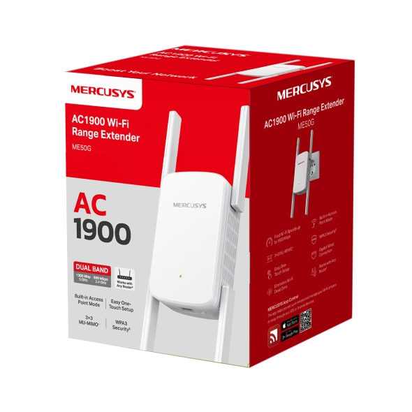 Ретранслятор Mercusys ME50G AC1900 Dual Band , White (ME50G)