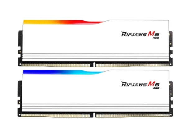 Модуль пам'яті Kit DDR5 64GB (2x32GB) 6000 MHz G.Skill Ripjaws M5 RGB Matte White (F5-6000J3238G32GX2-RM5RW)
