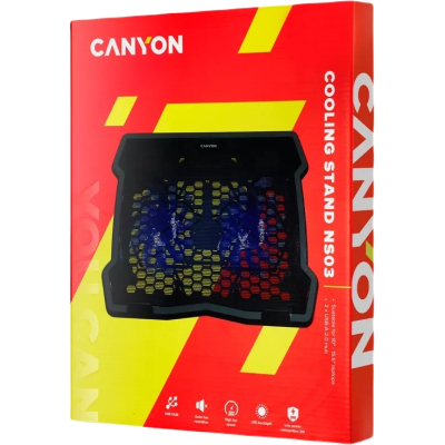Охлаждающая подставка для ноутбука Canyon NS03 dual-fan, 2x2.0 USB hub (CNE-HNS03)