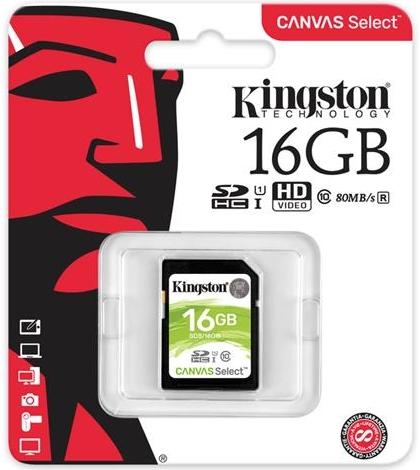 Флеш память SDHC 16Gb Kingston (Class 10) (SDS/16GB)