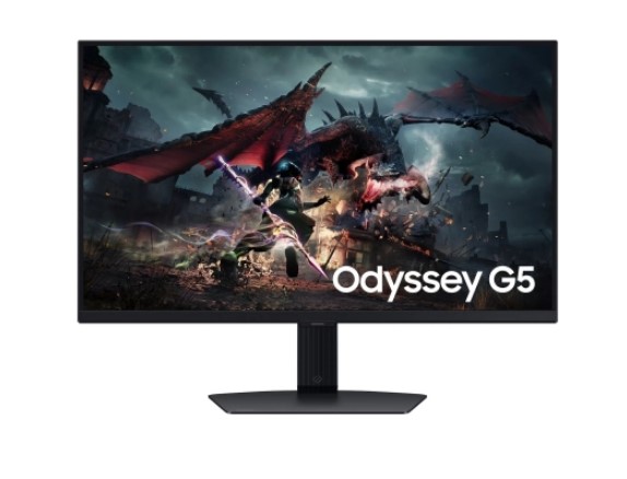 27" Монітор Samsung Odyssey G5 LS27DG500EIXUA (QHD, IPS, 180Hz, HDMI, DP), Black
