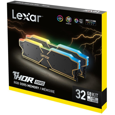 Модуль пам'яті Kit DDR5 32GB (2x16GB) 6000 MHz Lexar Thor RGB Black (LD5U16G60C38BG-RGD)