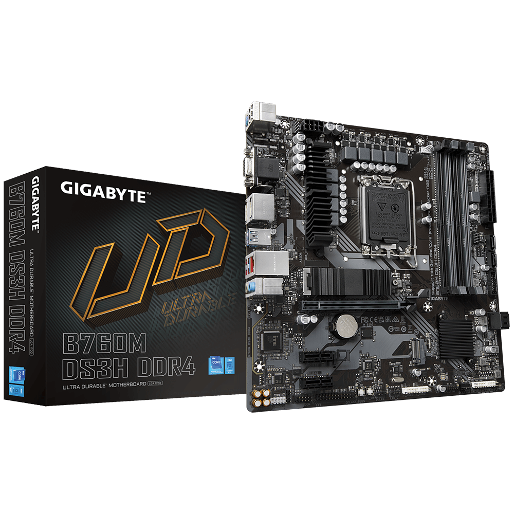 Материнська плата Gigabyte B760M DS3H (s1700, Intel B760, PCI-E 4.0x16, 4x DDR5, 2x M.2, Wi-Fi)