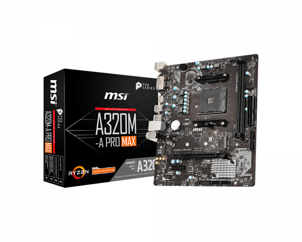 Материнська плата MSI A320M-A PRO MAX Socket AM4 (sAM4, AMD A320, PCI-Ex16)