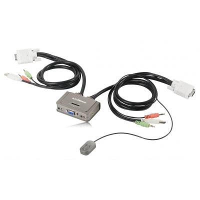 Комутатор KVM Edimax EK-2U2CA USB с поддержкой Audio на 2 ПК с кабелями