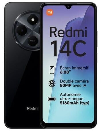 Мобильный телефон Xiaomi Redmi 14C Midnight Black, 6.88", Helio G81-Ultra (2.0Hz), 8GB, 256GB, Global, NFC