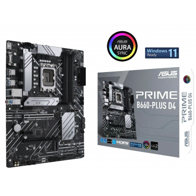 Материнська плата Asus Prime B660-PLUS D4, (s1700, Intel B660, PCI-Ex16 4.0, M2)