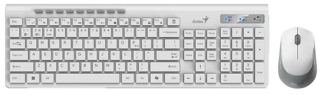 Клавіатура Genius SlimStar 8230, Keyb + Mouse, USB, White (31340015423)
