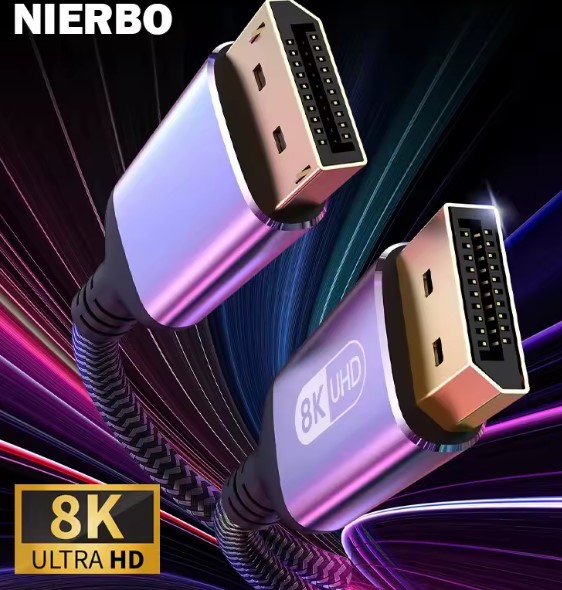 Кабель для монітора Display Port - Display Port 3m, v1.4, 8K (60Hz), 4K (144Hz), нейлонове обплетення, Grey