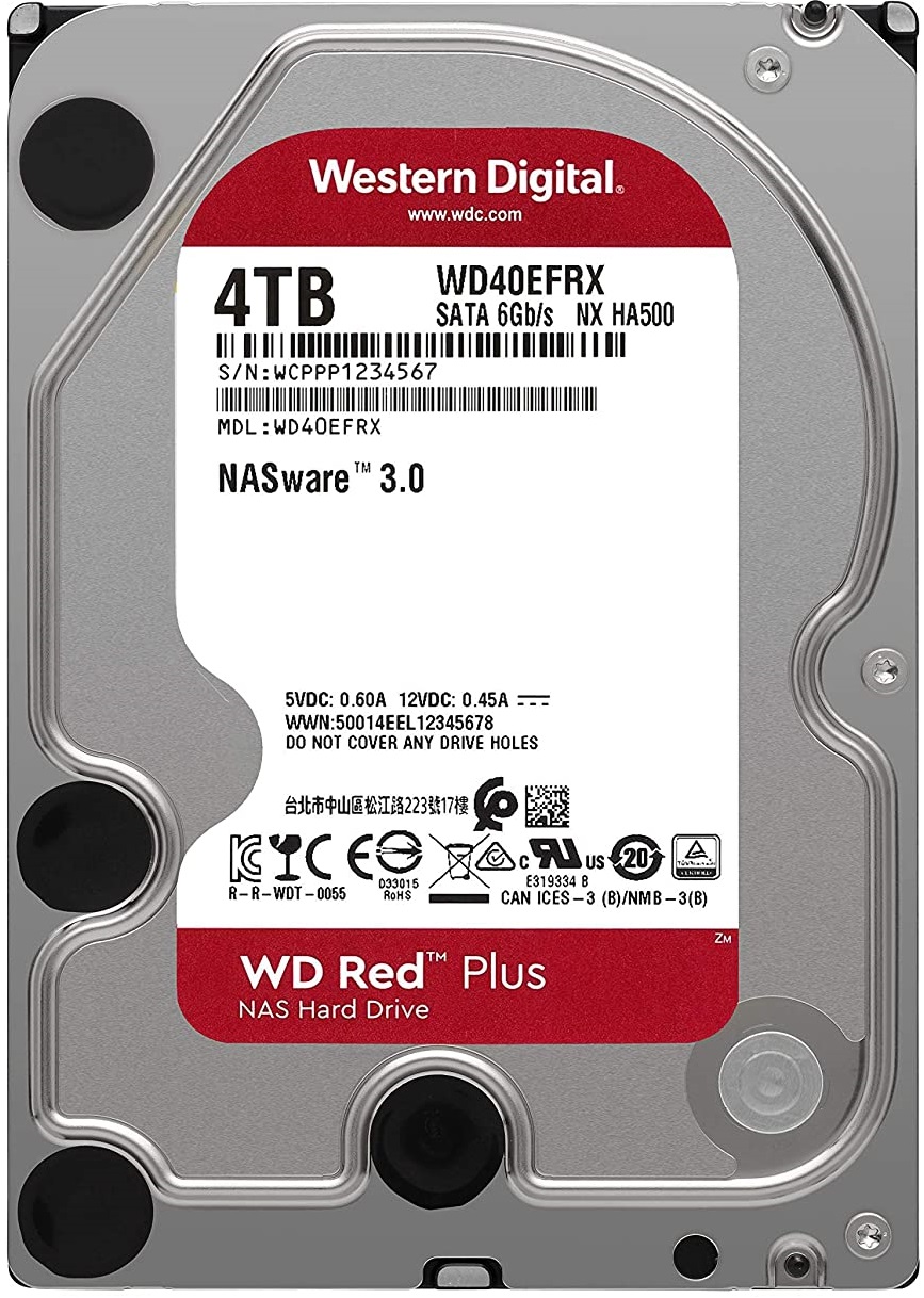 Жорсткий диск HDD 4TB 5400 WD, SATA III, 256 MB, Red (WD40EFPX) 