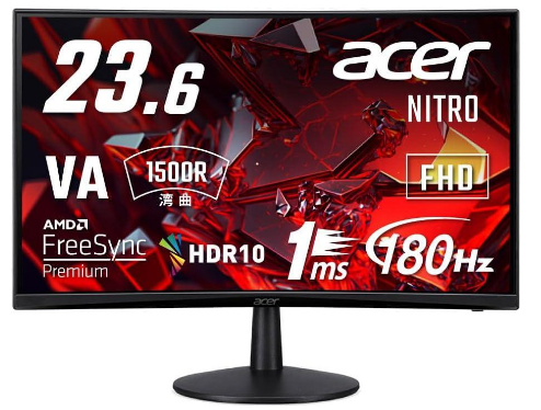 23.6" Монітор Acer Nitro ED240QS3BMIIPX (FHD, VA, 180Hz, 2xHDMI, DisplayPort) Curved
