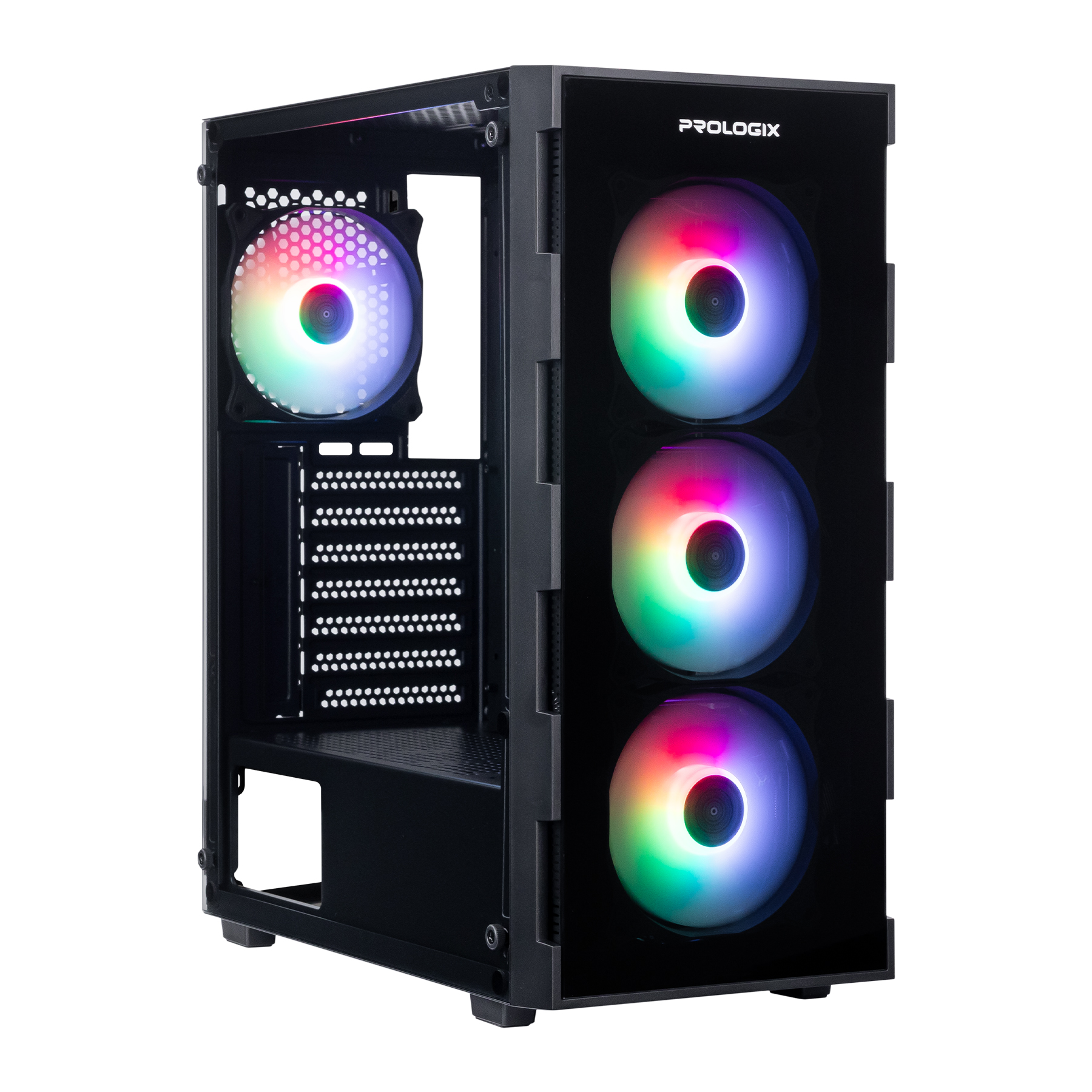 Корпус Prologix E114 Tempered Glass Black без БЖ