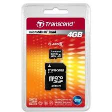 Флеш память MicroSD 4GB Transcend + SD (Class 4)