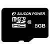 Флеш память MicroSD 8GB Silicon Power (без адаптера) (Class 4)