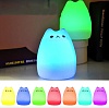 Дитячий силіконовий нічник Котик 8 режимів, USB