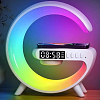 Електроний годиник, світильник, будильник, акумуляторний, Rgb G63 з бездротовою зарядкою 10W та Bluetooth