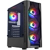 Корпус 1stPlayer D4-BK-4F1 Color LED Black без БЖ